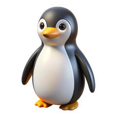 Obraz premium Penguin Bird Side Profile, Isolated on White Background