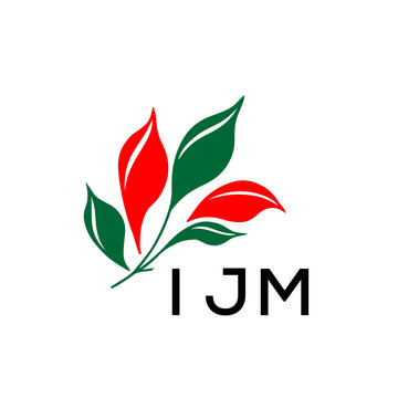 Modern Abstract Leaf Logo Design &ndash; Red and Green Nature-Inspired Brand Icon, IJM Later Logo, 
