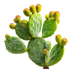 Green Prickly Pear Cactus for Botanical or Decorative Use
