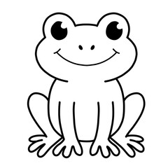 Outline cute illustration of frog
