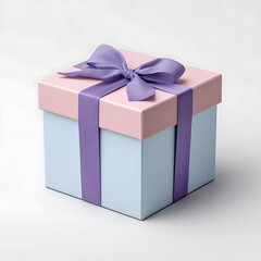 Obraz premium Charming pastel gift box tied with a lavender ribbon perfect for any celebration