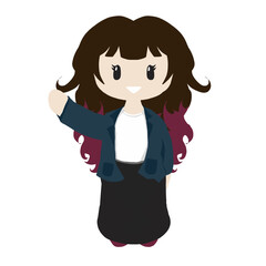 business woman pointing at something