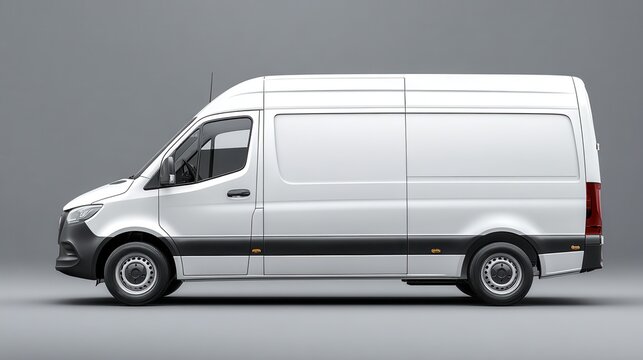 Mockup of a lateral van isolated, with empty blank space for text copy space or mockup design, high detail, 8k