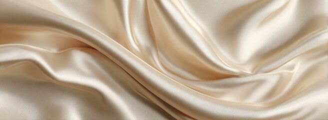 Fototapeta premium Luxurious, soft, light beige satin fabric