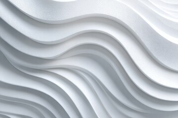 Fototapeta premium Abstract wavy layers of white