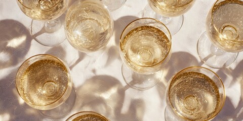 Champagne flutes, golden light