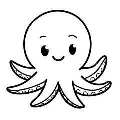 Outline cute illustration of octopus © Abid
