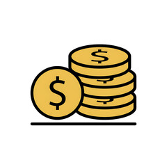 Stack of Coins Finance Icon Vector