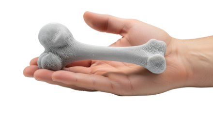 Dog bone toy pet chew bone in hand pet supplies dog toys for aggressive chewers bone shaped toy for dogs on transparent background