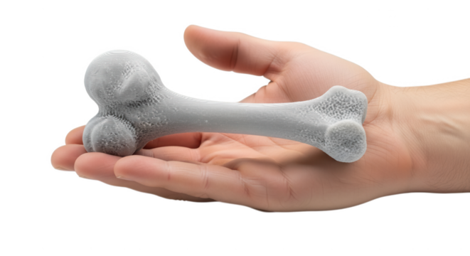 Dog bone toy pet chew bone in hand pet supplies dog toys for aggressive chewers bone shaped toy for dogs on transparent background