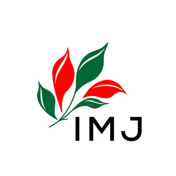 Modern Abstract Leaf Logo Design &ndash; Red and Green Nature-Inspired Brand Icon, IMJ Later Logo, 
