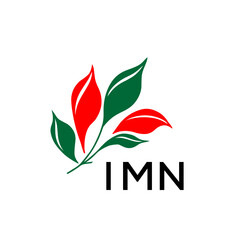 Modern Abstract Leaf Logo Design – Red and Green Nature-Inspired Brand Icon, IMN Later Logo, 
