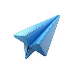 Naklejka premium 3D Paper Airplane Glossy Message Send Icon Transparent Background