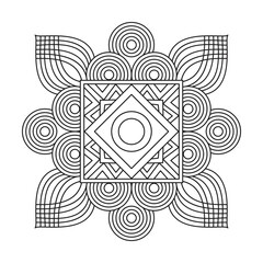 Mandala Flower Designed with Inner Structure