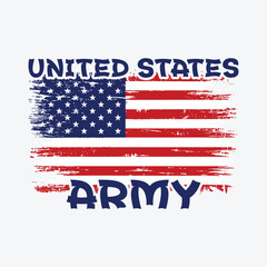 Retro United States Army Typography Artwork, United States Army