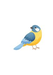 Bright Titmouse, Blue bird with yellow breas.ai