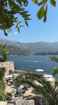 view of the bay and the old fortress on the Mediterranean coast