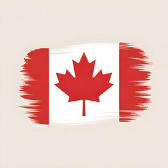 Obraz premium The Canadian flag printed in a distressed, brush-stroke or grunge effect. Gives a casual, vintage vibe for Canada Day celebrations.