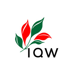 Modern Abstract Leaf Logo Design – Red and Green Nature-Inspired Brand Icon, IQW Later Logo, 
