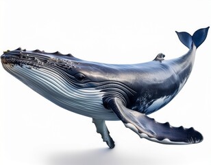whale animal mammal fish isolated on a white background