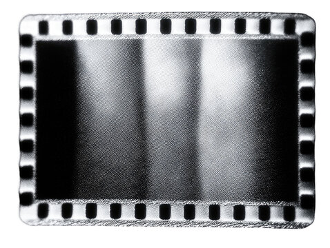 Black and white film strip with three vertical bands of varying shades