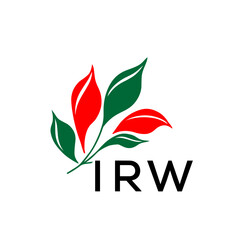 Modern Abstract Leaf Logo Design – Red and Green Nature-Inspired Brand Icon, IRW Later Logo, 
