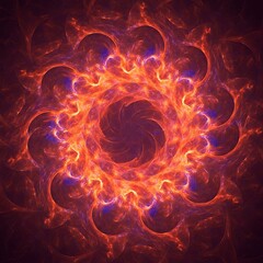Ethereal flame aura fractal design with intricate swirling patterns and mesmerizing color gradients composition