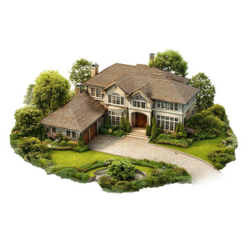 luxury house with green yard clip art preview