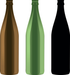 Leere Bierflasche – Vektorillustration, Symbol, Icon, Alkohol, Recycling und Getränke
