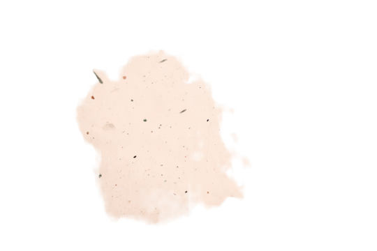 Light pink, irregular blob with specks