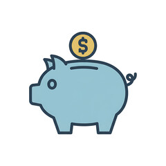 Piggy Bank Savings Vector Icon