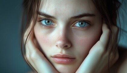 The Emotional State Of A Young Unhappy Sad Frustrated Depressed Woman Girl Teenager Experiencing Mental Stress, Boredom, Frustration, And Fatigue.