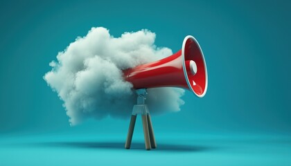 Cloud Of Full Speech Bubble Megaphone: A Marketing Concept That Captures Attention And Communicates Loudly With Clarity And Impact.