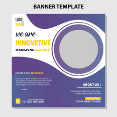 Digital Marketing Agency Social Media Post, Online business webinar banner template, Corporate Business Promotion Social Media Web Banner, Square Flyer Template, Corporate conference,