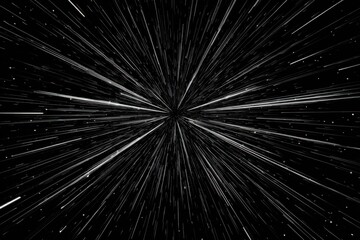Radial streaks of light on black background