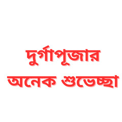 Durga Puja Bengali Greeting Text PNG – Durgapujor Onek Shubhechha – Transparent Background