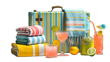 still life with towel and bottle of water