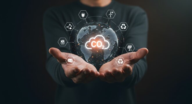 Global Carbon Footprint and Environmental Sustainability Concepts