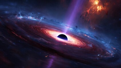 Cosmic vortex, swirling nebulae around a black hole (1)
