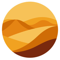 Stylized desert landscape vector illustration scalable dunes and hills iconic design
