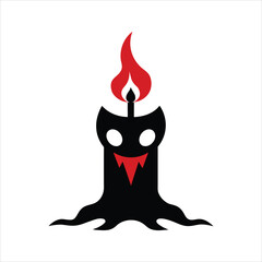Horror Creepy Candle Stick Icon Vector Artwork