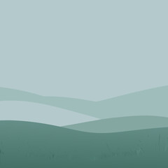 Obraz premium Serene abstract landscape vector illustration in muted green tones scalable graphic
