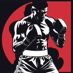 boxer silhouette vector