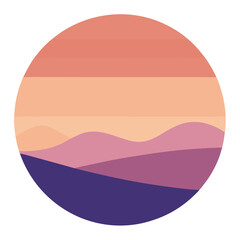 Fototapeta premium Serene abstract mountain landscape sunset vector illustration scalable art