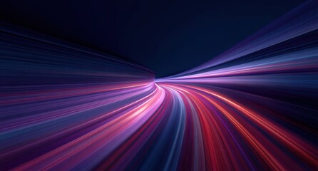 Abstract vibrant speed lines forming a tunnel