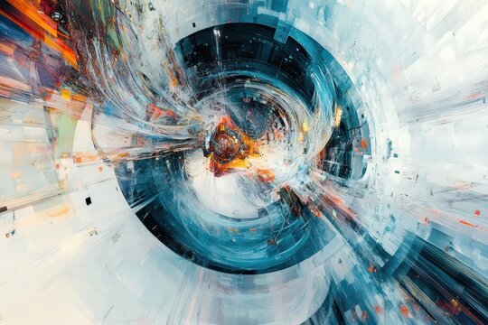 technology, futuristic smartphone displaying a colorful app interface