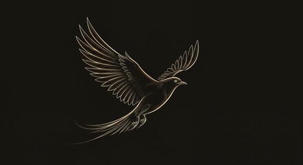 Obraz premium Silhouette of bird in flight