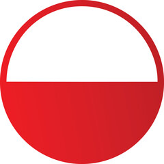 poland national flag round icon design on transparent background png