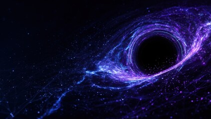 Abstract cosmic vortex, swirling nebulae, dark void