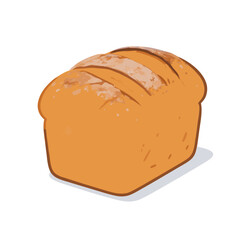 Loaf of Bread with Golden Crust and Sliced Top.